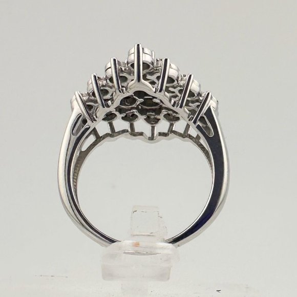 Beautiful 1/2 Carat Natural Diamond Cluster Ring in Sterling Silver - Picture 9 of 16
